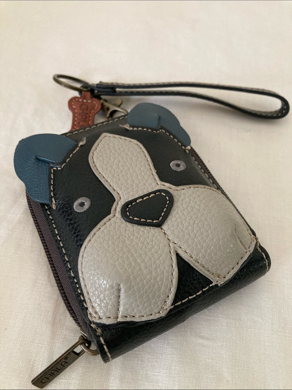 Chala Boston terrier cute-c RFID wallet wristlet credit card holder